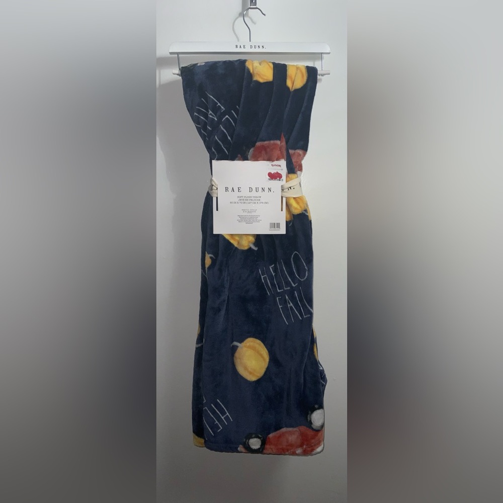 Rae Dunn HELLO FALL Pumpkin Throw / Blanket